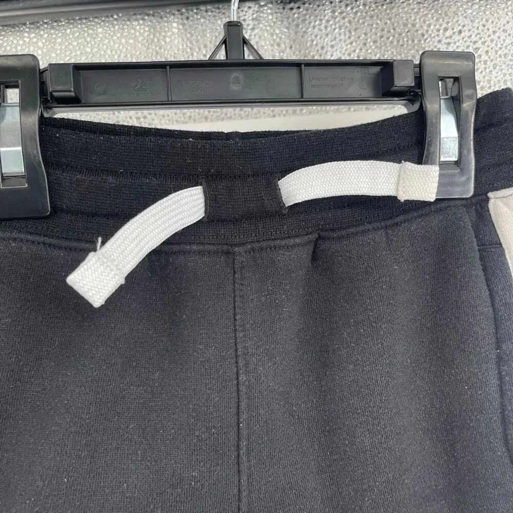 Nike Air Boys Fleece Sweat Shorts Size 6/7 Pull-On Cotton Blend Black